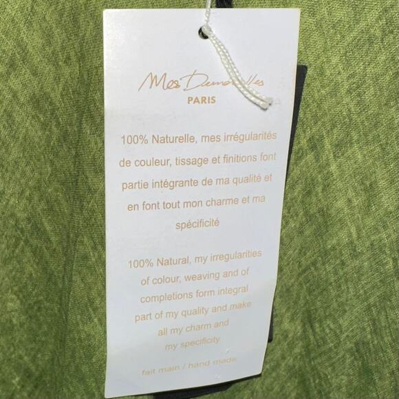 NWT Mes Desmoiselles Nuval Green Cotton Maxi Dress Size 38/US 6 - Picture 9 of 16